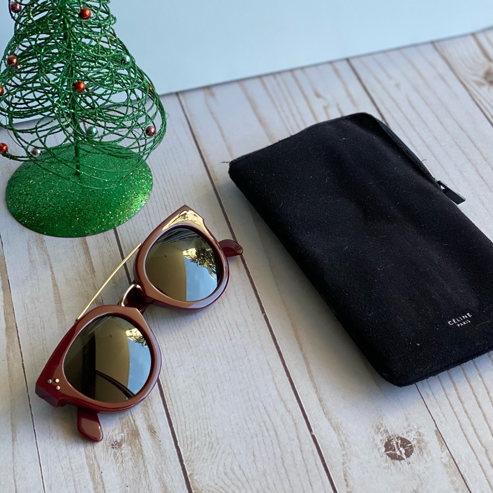Celine burgundy sunglasses for women